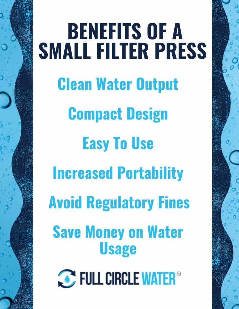 benefits of a small filter press infographic